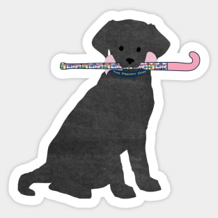 Black Lab Retriever Preppy Madras Field Hockey Dog Sticker